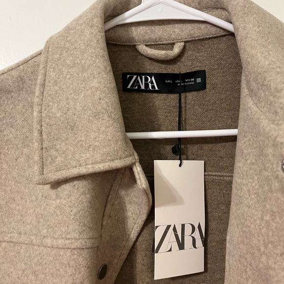 Zara coat NWT size L tan - Picture 2 of 4